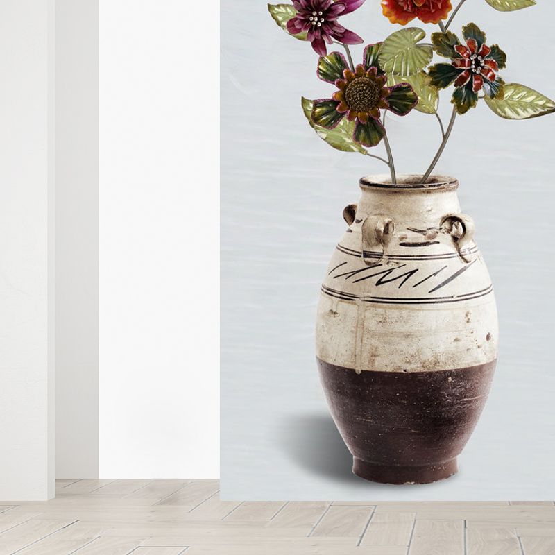 Stain Resistant Flower Arrangement Mural Non-Woven Modern Wall Decor for Girls Room