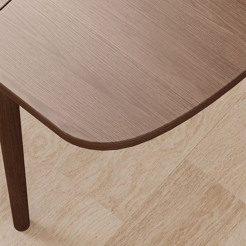 Table en bois en caoutchouc extensible dans la nature / noix Table rectangle moderne avec 4 jambes