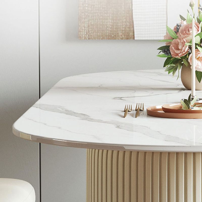 Dining Room Dinner Kitchen Table Modern Pedestal Stone Dining Table