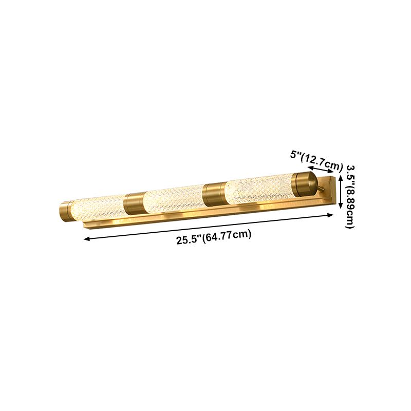 Luce murale a specchio lineare in metallo moderno lampada a parete multipla in ottone