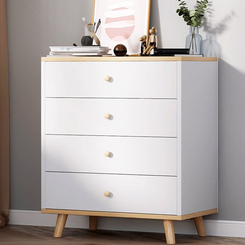 Contemporary Rectangle Side Cabinet with Drawers Wood Accent Chest