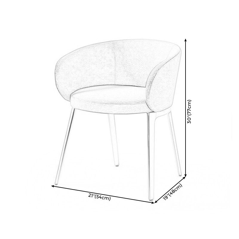 Fixed Back Round Arms Basic Four Leg with Fabric Seat Arms Included Barrel Chair