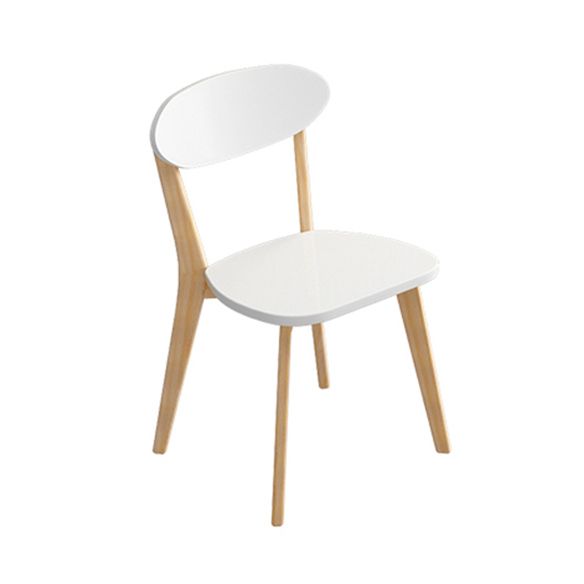 Minimalist White Rectangle Shape Dining Set Solid Wood Standard Dining Set with 4 Legs Base