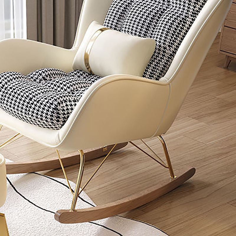 Gorgeous Rocking Chair Faux Leather Indoor Rocker Chair with Removable Pillow