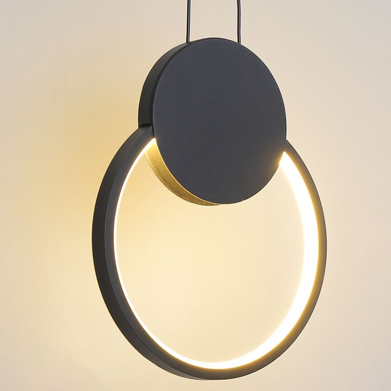 LED Slaapkamer Hanglamp Lichte armatuur eenvoud plafond hanger licht met geometrische metalen schaduw