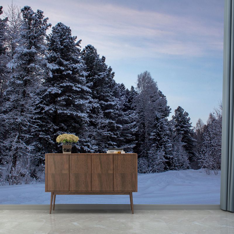 Contemporary Forest Mural Wallpaper Decorative Mildew Resistant Wall Decor