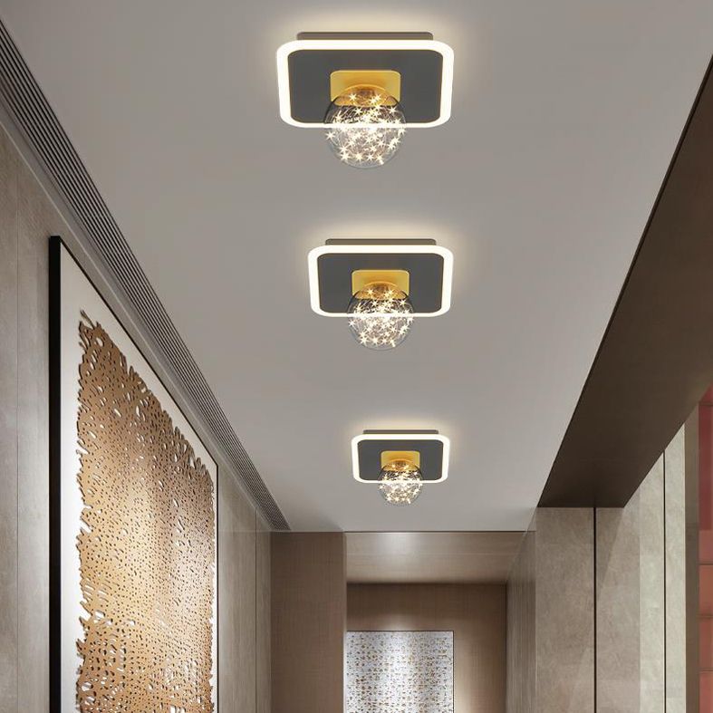 Moderner, minimalistischer, sphärischer, bündig montierter Deckenleuchter aus Glas, bündig montierter Deckenleuchter