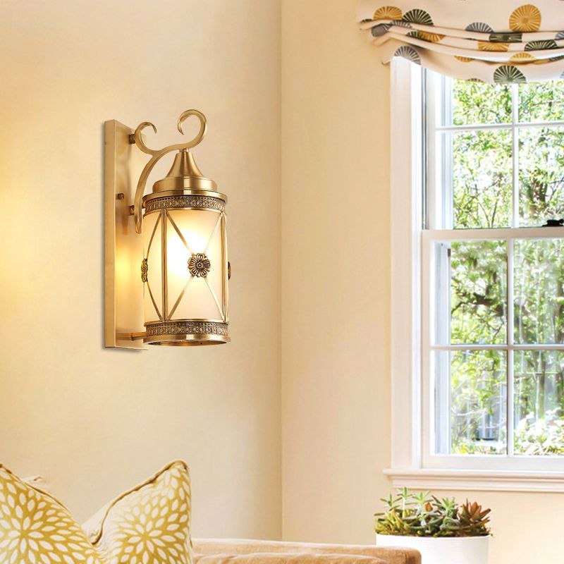 Luz de la linterna dorada Luz tradicional de 1 cabeza 1 para la pared de metal de la pared para el pasillo