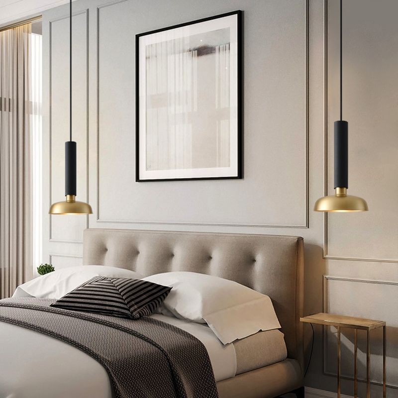 1 Light Pot Cover Hanging Pendant Postmodern Style Metal Hanging Lighting for Living Room