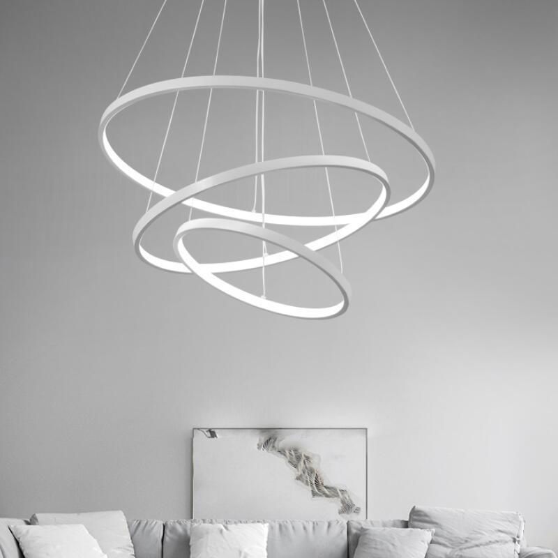 Modern Simplicity Orbicular Chandelier Lamp Aluminum Hanging Pendant Lights for Restaurant