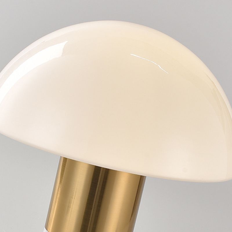 Table de dôme en verre blanc clair postmoderne 1 lampe de chevet de tête avec base en marbre