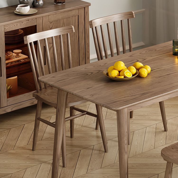 Tavolo da pranzo moderno di rettangolo di legno di cenere in noce con 4 gambe per il ristorante