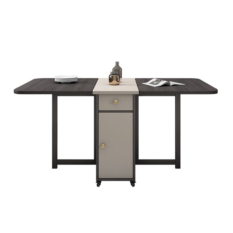 Rectangle Mid-Century Modern Dining Table Drop-Leaf Table with Ash Solid Wood Base,59"L x 29.1"H