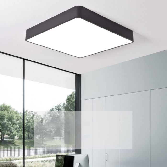 Metal Square Flush Ceiling Light Fixtures Contemporary Office Flush Mount Ceiling Light Fixture