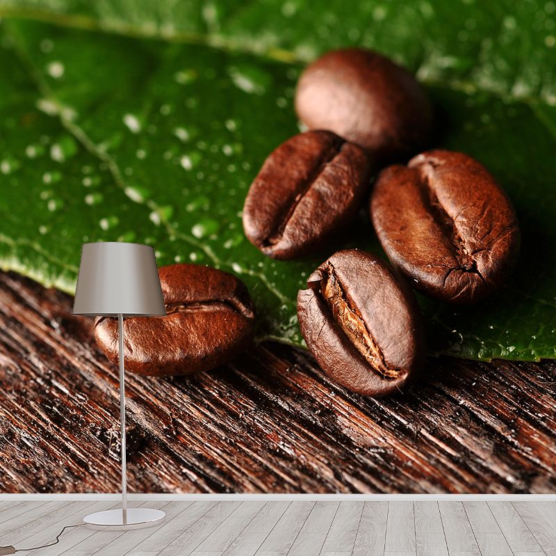 Coffee Bean Mural Decal for Dining Room Photography Wall Covering, Custom Printed