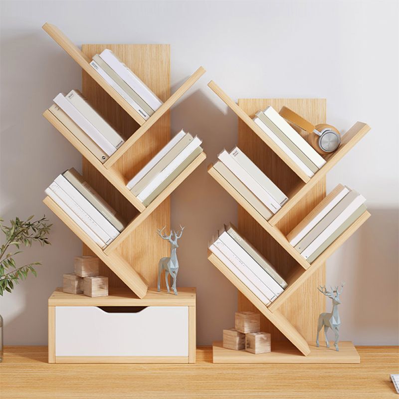 Modern Bookcase Open Back Engineered Wood Bookshelf with Shelves for Study Room