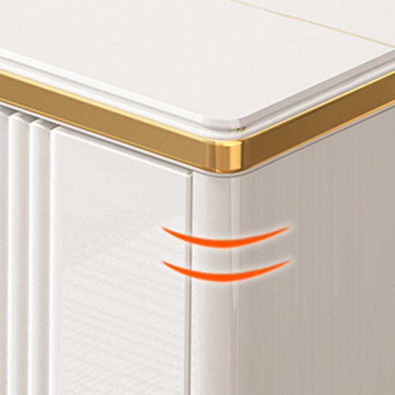 Contemporary Glam Stone Storage Chest Home Chest in White with Drawers