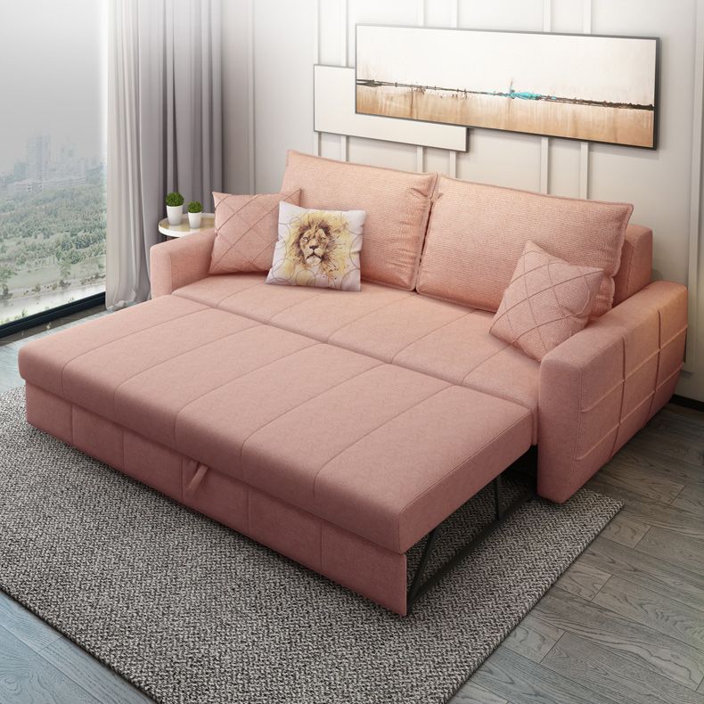 Square Arm Sofa Futon Foldable Pillow Included Cushion Back Sleeper Sofa