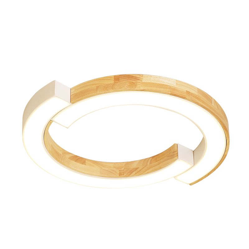 Luminaire de plafond encastré en bois, plafonnier LED moderne pour salle à manger