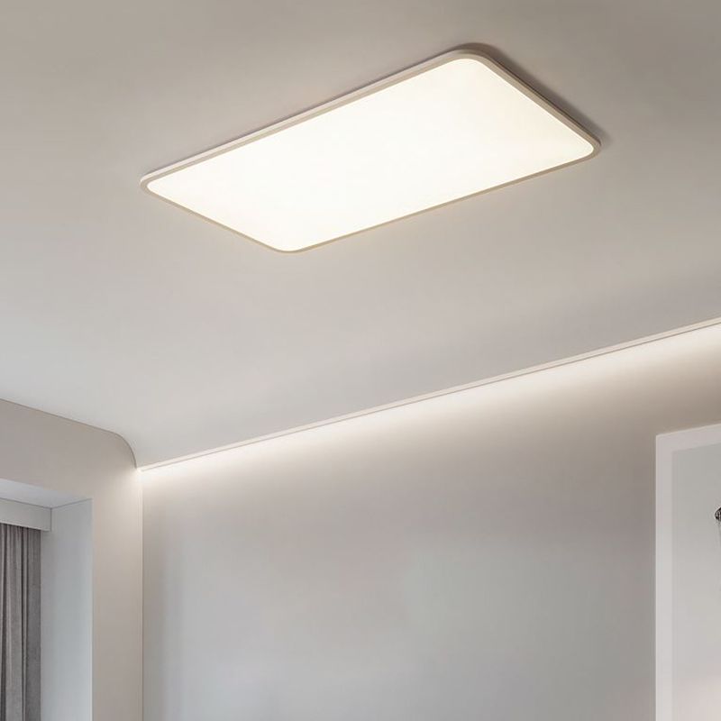 Single White Modern Flush Mount Lighting LED Ceiling Light for Living Room