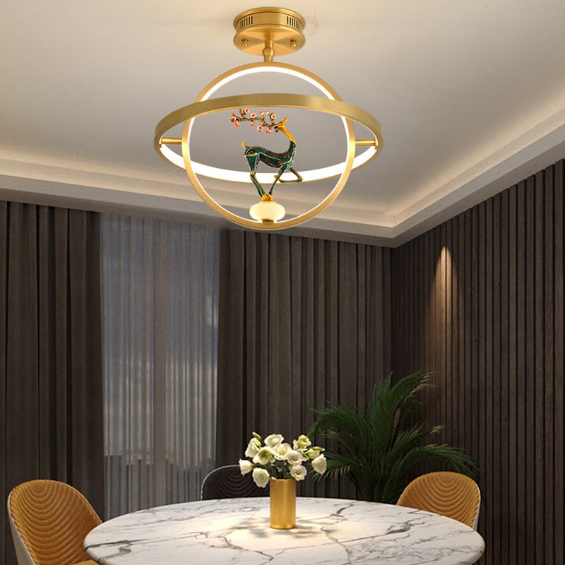 Modern Style Linear Shade Ceiling Light Metal Ceiling Light Fixture for Bedroom