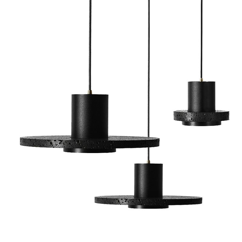 Black Hat Stone Hanging Light Nordic Creative 1 Light Restaurant Ceiling Pendant Lamp