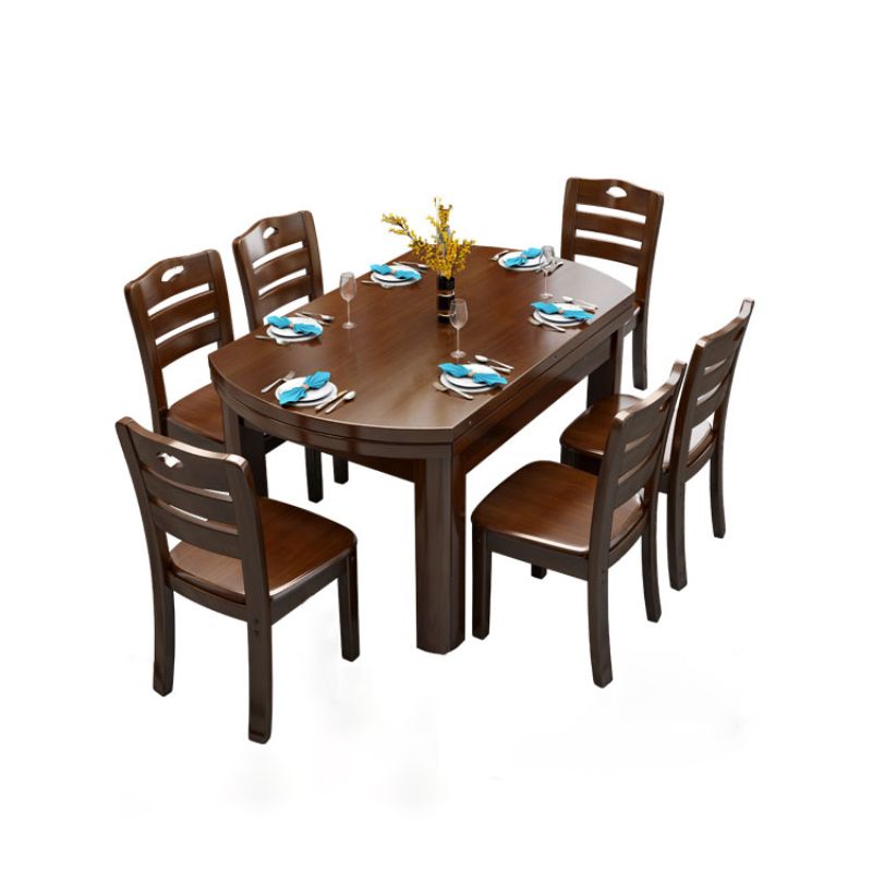 Solid Wood Dining Table Set 1/7 Pieces Dining Set for Kitchen