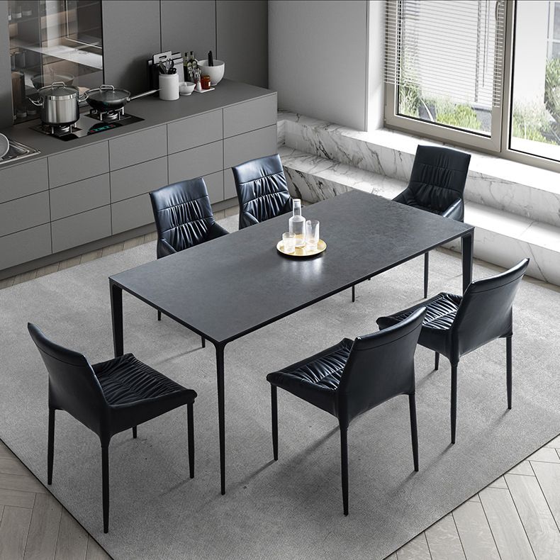 Silla auxiliar para el hogar contemporánea, silla de comedor tapizada de metal con respaldo sólido (juego de 2)