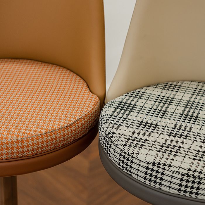 Glam Style Adjustable Swivel Upholstered Bar Stool with Metal Leg