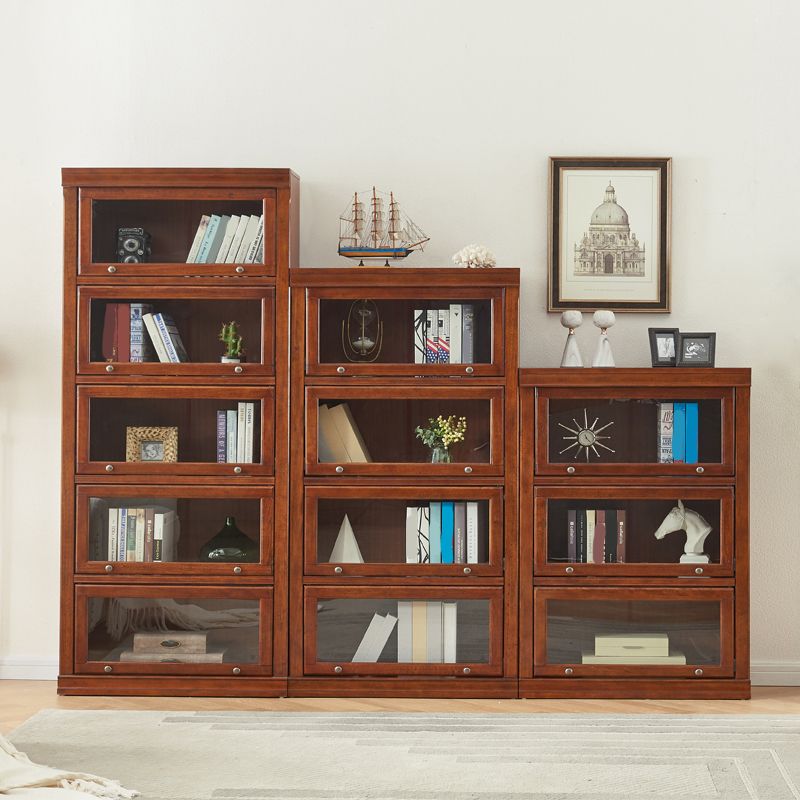 Modern Style Vertical Standard Bookcase Wooden Closed Back Bookshelf