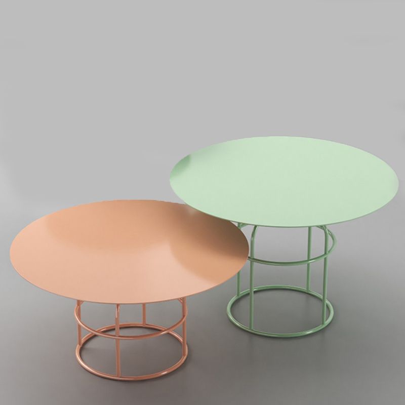 Frame Shaped Base Design Cocktail Table Multi-color Selection of Metal Round Coffee Table