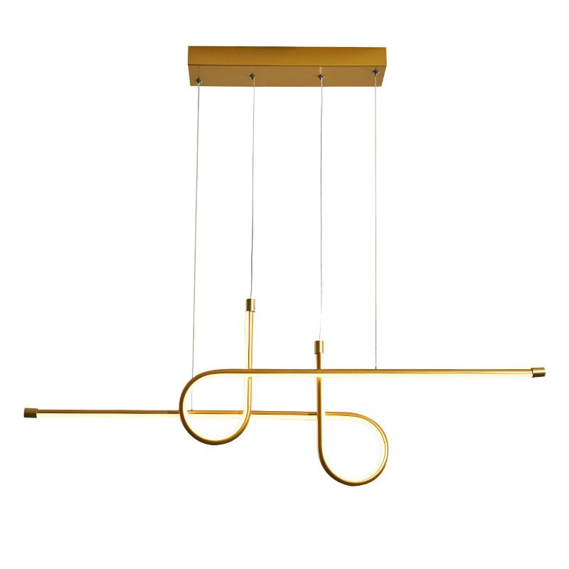 Modern Simplicity LED Island Light Linear 2-Light Pendant Light with Silicone Shade