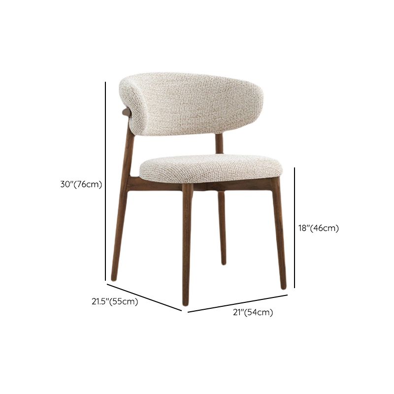 Home Open Back Side Chair Contemporary Solid Wood Dining Chair