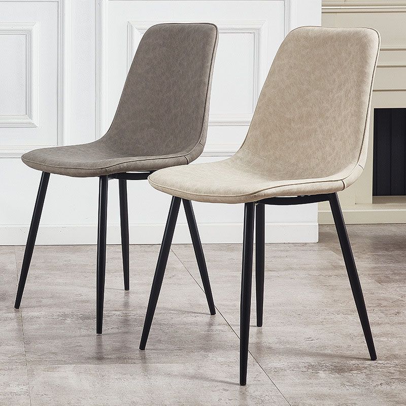 Sillas de estilo moderno, silla sin brazos con patas de metal para cocina