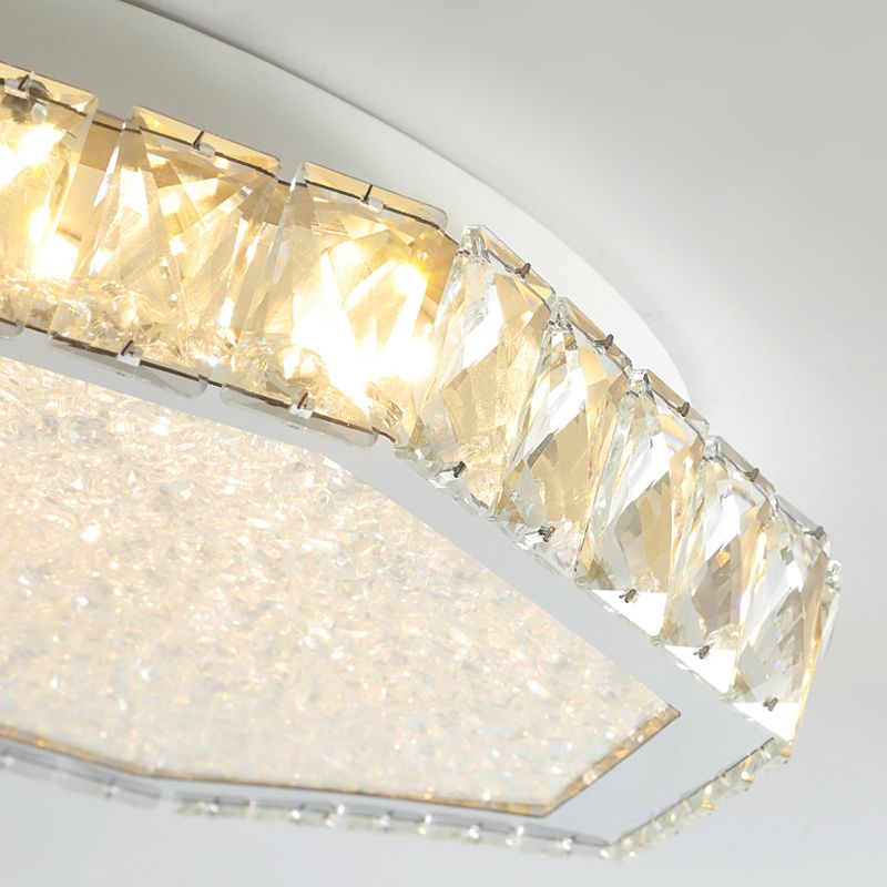 LED Flush Light Contemporary Transparent Crystal Bedroom Flush Ceiling Lamp