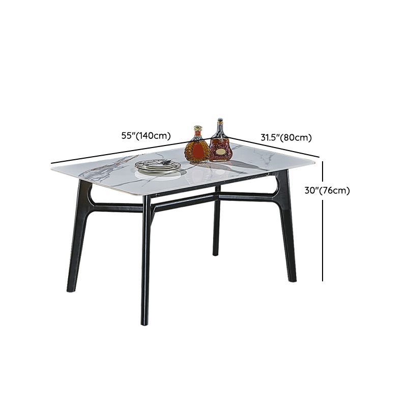 Contemporary Style Rectangle Table Set 1/2/5 Pieces Dining Set for Kitchen