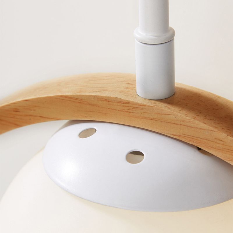 Contemporary Wood Lighting Globe Glass Shaded Wall Light for Bedroom