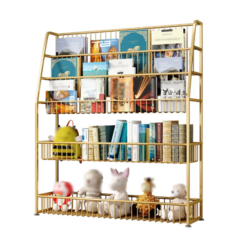 Modern Style Metal Bookshelf Ladder Open Shelf Bookcase for Study Room