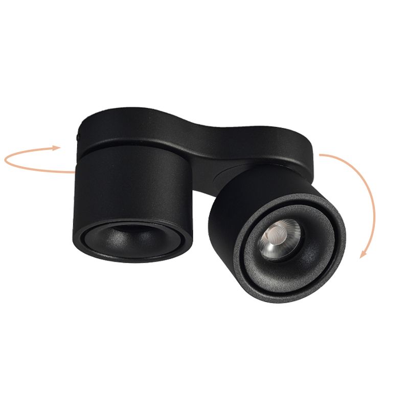 Plafonnier LED de forme cylindrique moderne, montage encastré en aluminium pour salon