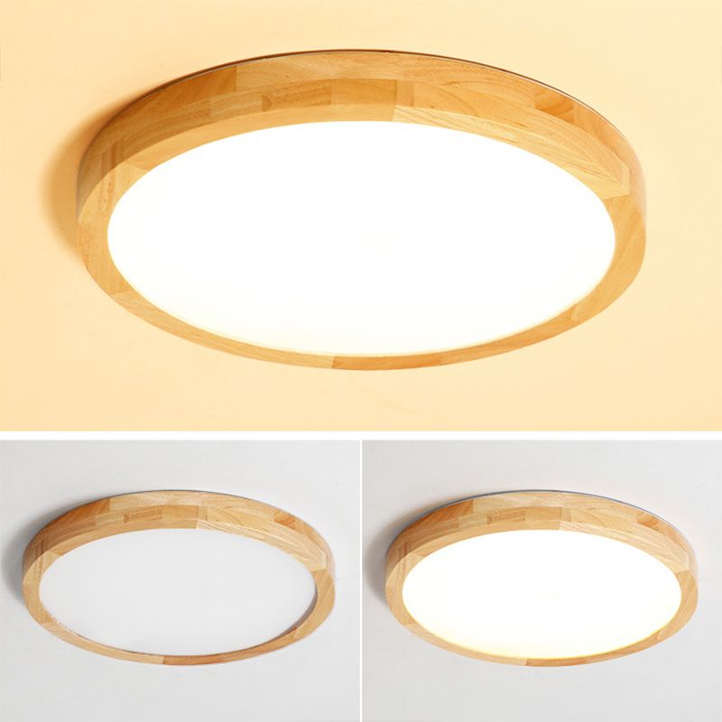 Holz 1-Licht Flush Lampe Armaturen modernen Stil Geometrische LED Flush Deckenleuchten