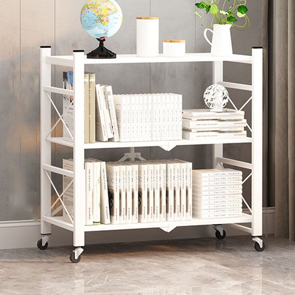 Modern Carbon Steel Bookcase with Folding Geometric Bookshelf for Any Room