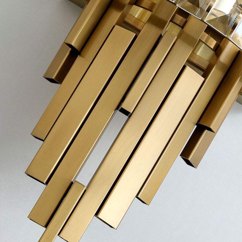 2-Light Geometric Wall Light Modern Crystal Wall Light Fixture