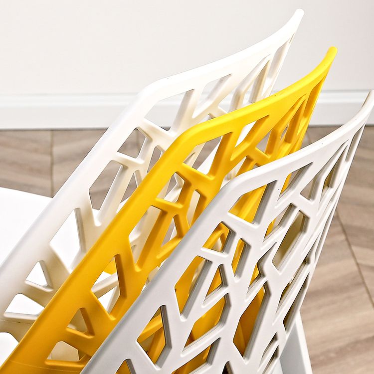 Contemporary Dining Chairs Armless Chair with Plastic Legs for Home