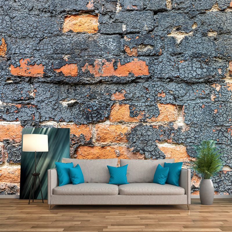 Dilapidated Brick Wall Mural for Guest Room, Personalized Size Available