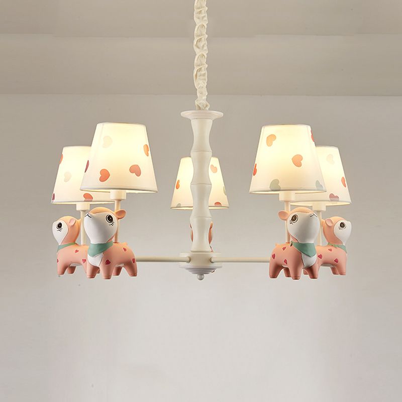 Estilo nórdico Macron Chandelier Costilla Multi-Head Luz de tela de tela múltiple para sala de estar
