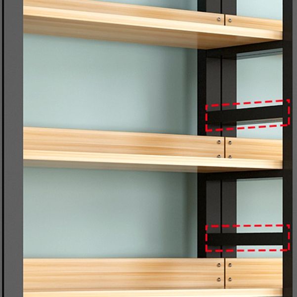 Modern Etagere Mental Bookcase Open Back Bookshelf for Balcony and Living Room