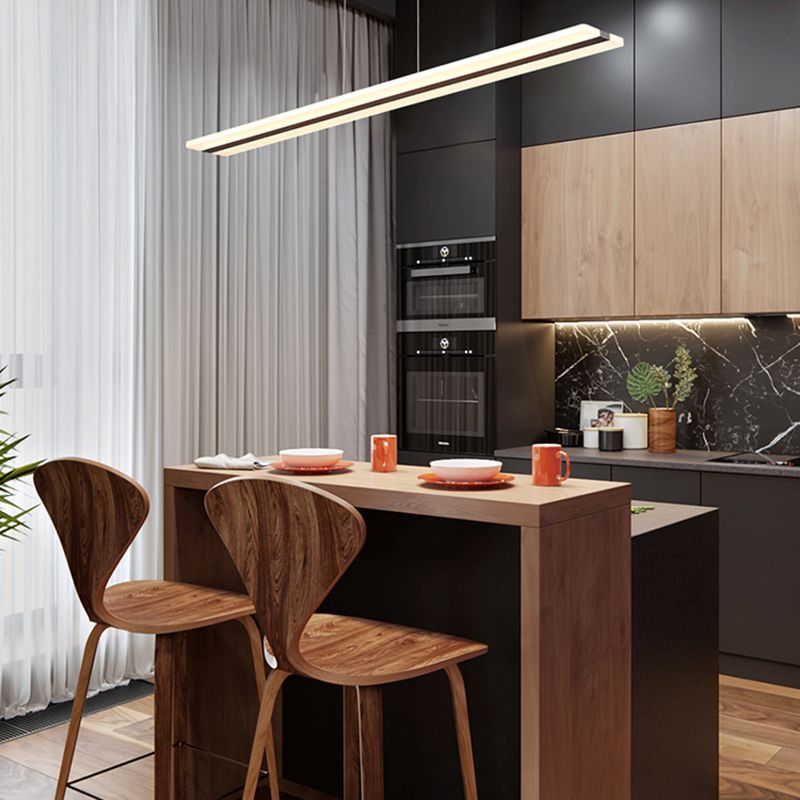 LED Simple Island Lamp Moderner Rechteck -Anhängerleuchte für Esszimmer