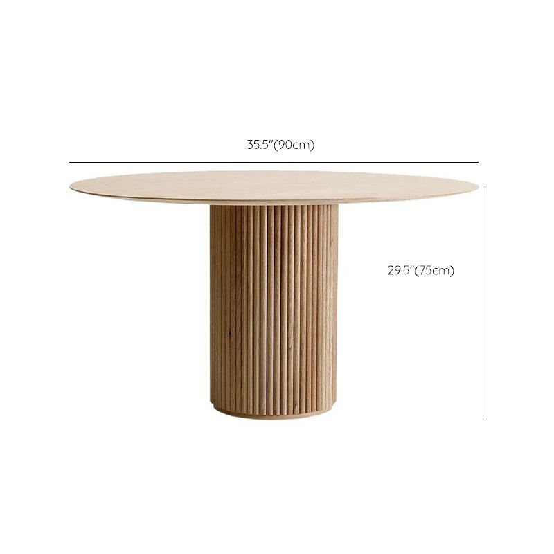 Round Pedestal Base Dining Table Modern Wood Table for Dining Room
