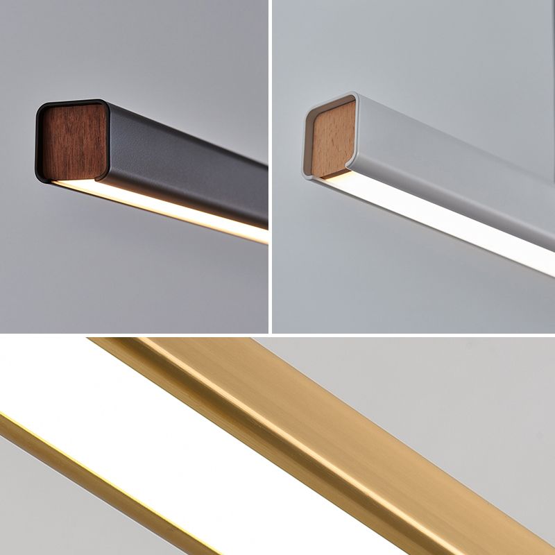 Contemporary Style Linear Island Pendant Metal 1- Light Island Light Fixture