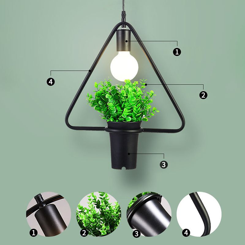 Metall Geometrische Linie Einfachheit Anlagen Hängende Lampe Einer Glühbirne Bekleidungsgeschäft Dekorative Beleuchtung